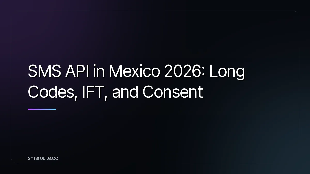 SMS API in Mexico 2026: Long Codes, IFT, and Consent — smsroute